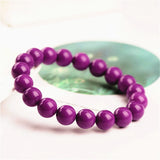 Purple Phosphosiderite Bracelet Healing Crystal Beads Stretch 7-11mm