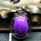 Natural Purple Phosphosiderite Pendant Healing Luck Crystal 17x13mm Oval Beads