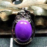 Natural Purple Phosphosiderite Pendant Healing Luck Crystal 17x13mm Oval Beads