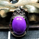 Natural Purple Phosphosiderite Pendant Healing Luck Crystal 17x13mm Oval Beads