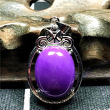Natural Purple Phosphosiderite Pendant Healing Luck Crystal 17x13mm Oval Beads