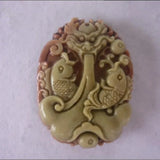 Purple Robe Jade Carp Leaping Dragon Gate Pendant Charm