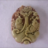 Purple Robe Jade Carp Leaping Dragon Gate Pendant Charm