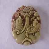 Purple Robe Jade Carp Leaping Dragon Gate Pendant Charm