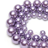 Purple Shell Pearl Round Spacer Beads for Jewelry Making 15''