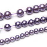 Purple Shell Pearl Round Spacer Beads for Jewelry Making 15''