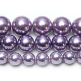 Purple Shell Pearl Round Spacer Beads for Jewelry Making 15''
