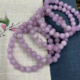 Natural Purple Spodumene/Kunzite Stone Beads Bracelet 8mm for Jewelry DIY