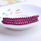 Purple Teeth Garnet Bracelet, Natural Crystal, Brazil Circle, Ukraine Woman