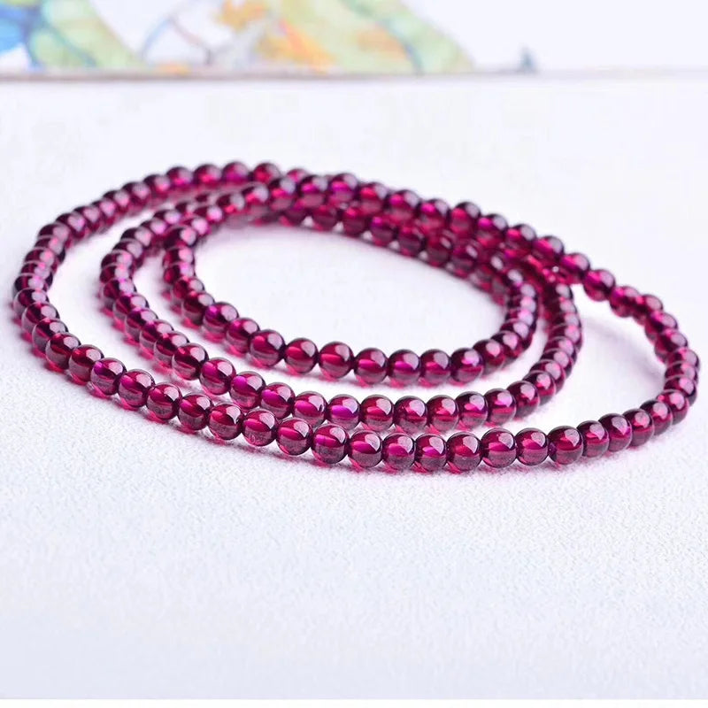 Purple Teeth Garnet Bracelet, Natural Crystal, Brazil Circle, Ukraine Woman