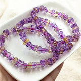 Natural Ametrine Quartz Abacus Beads Bracelet 8mm Men Women Gemstone Bracelet