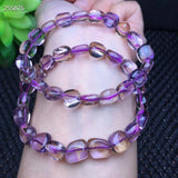 Natural Ametrine Quartz Beads Bracelet 8.3x9.2mm Clear Oval Beads