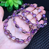 Natural Ametrine Quartz Beads Bracelet 8.3x9.2mm Clear Oval Beads