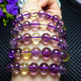 Natural Ametrine Quartz Beads Bracelet Women 9mm Oval Beads