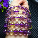 Natural Ametrine Quartz Beads Bracelet Women 9mm Oval Beads