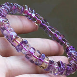Purple Yellow Ametrine Bracelet 8mm Abacus Beads Jewelry AAAAA