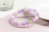 Purple Yellow Kunzite Round Beads Bracelet AAAAAA