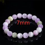 Purple Yellow Kunzite Round Beads Bracelet AAAAAA