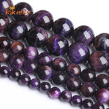 Purple Yellow Tiger Eye Stone Beads Round Loose Spacer Beads 6-12mm