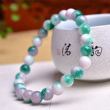 Purple & Jade Chalcedony Beaded Bracelet Women 8-12 mm DIY Accessories