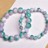 Purple & Jade Chalcedony Beaded Bracelet Women 8-12 mm DIY Accessories