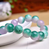 Purple & Jade Chalcedony Beaded Bracelet Women 8-12 mm DIY Accessories