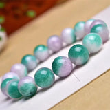 Purple & Jade Chalcedony Beaded Bracelet Women 8-12 mm DIY Accessories