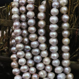 Natural Purple Freshwater Round Pearl Beads 9-10mm Jewelry Making