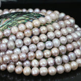 Natural Purple Freshwater Round Pearl Beads 9-10mm Jewelry Making
