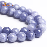 Natural Purple Angelite Stone Beads for Jewelry Making 4-12mm
