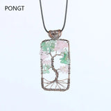 Natural Purple Opal Chakra Life Tree Pendant Necklace for Women