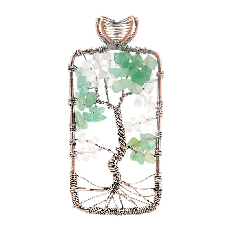 Natural Purple Opal Chakra Life Tree Pendant Necklace for Women