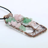 Natural Purple Opal Chakra Life Tree Pendant Necklace for Women