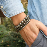 Pyrite Round Beads Stretch Bracelet 6-10mm
