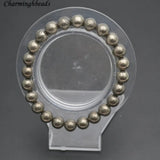 Pyrite 8mm Round Beads Bracelet Stretch Jewelry