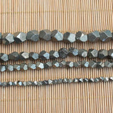 Natural Pyrite Faceted Freeform Loose Beads 15 inch Strand DIY Jewelry Making