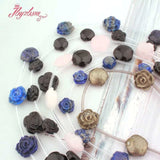 Pyrite Lapis Lazuli Flower Beads 12mm/15mm