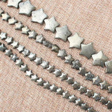 Natural Pyrite Star Shape Beads 15-Inch for DIY Jewelry Making