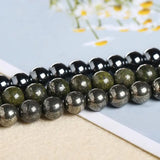 Pyrite Stone Round Beads Necklace Bracelet Jewelry