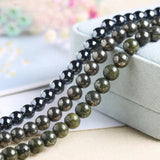Pyrite Stone Round Beads Necklace Bracelet Jewelry