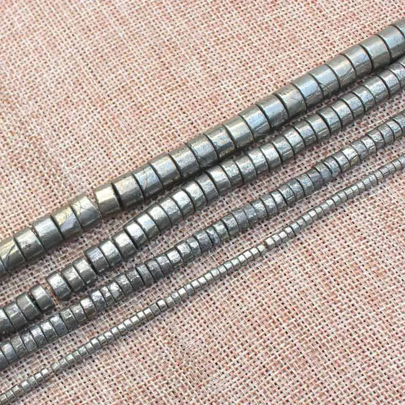 Pyrite Wheel Loose Beads 15inch Strand DIY Jewelry Making