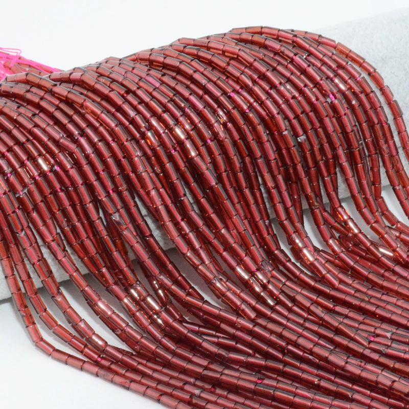 Natural Pyrope Garnet Round Tube Beads 2.5x3.5mm