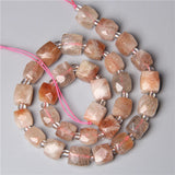 Natural Faceted Cube Sunstone Beads for Jewelry Making