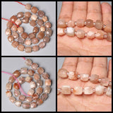 Natural Faceted Cube Sunstone Beads for Jewelry Making