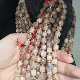 Natural Faceted Cube Sunstone Beads for Jewelry Making