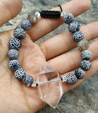 Natural Quartz Agates Beads Bracelet Adjustable