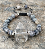 Natural Quartz Agates Beads Bracelet Adjustable