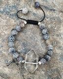 Natural Quartz Agates Beads Bracelet Adjustable
