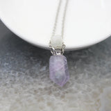 Quartz Amethysts/Citrines Hexagon Points Perfume Bottle Pendant