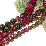 Natural Quartz Crack Watermelon Red Crystal Loose Round Stone Beads